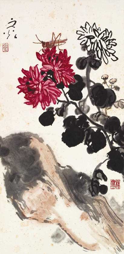 谢之光 菊艳图 立轴